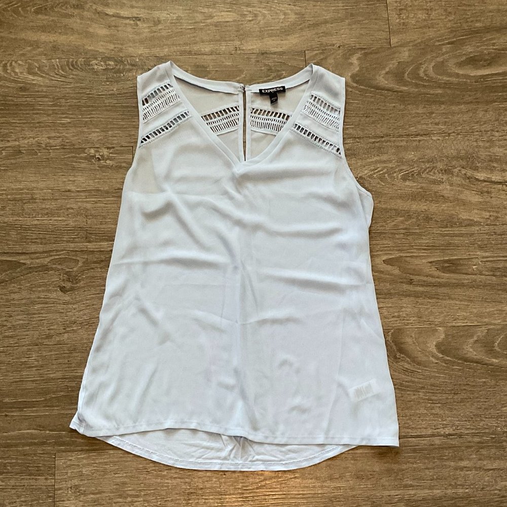 Express Sleeveless Vneck Light Blue Blouse Shirt Women’s Size Small